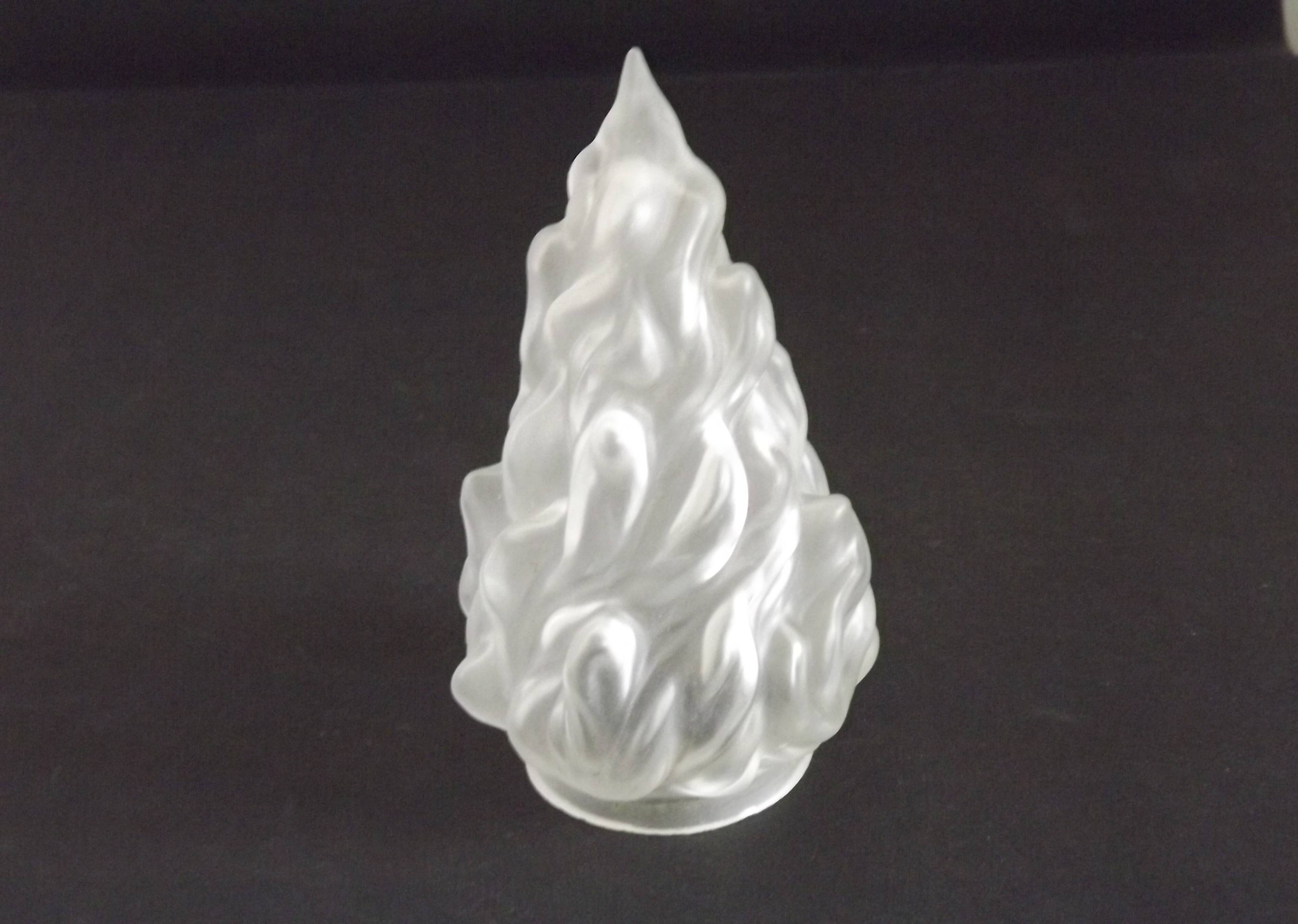 French Art Deco Opaque Glass Flame Shade • Vintage Lamp Shade Replacement