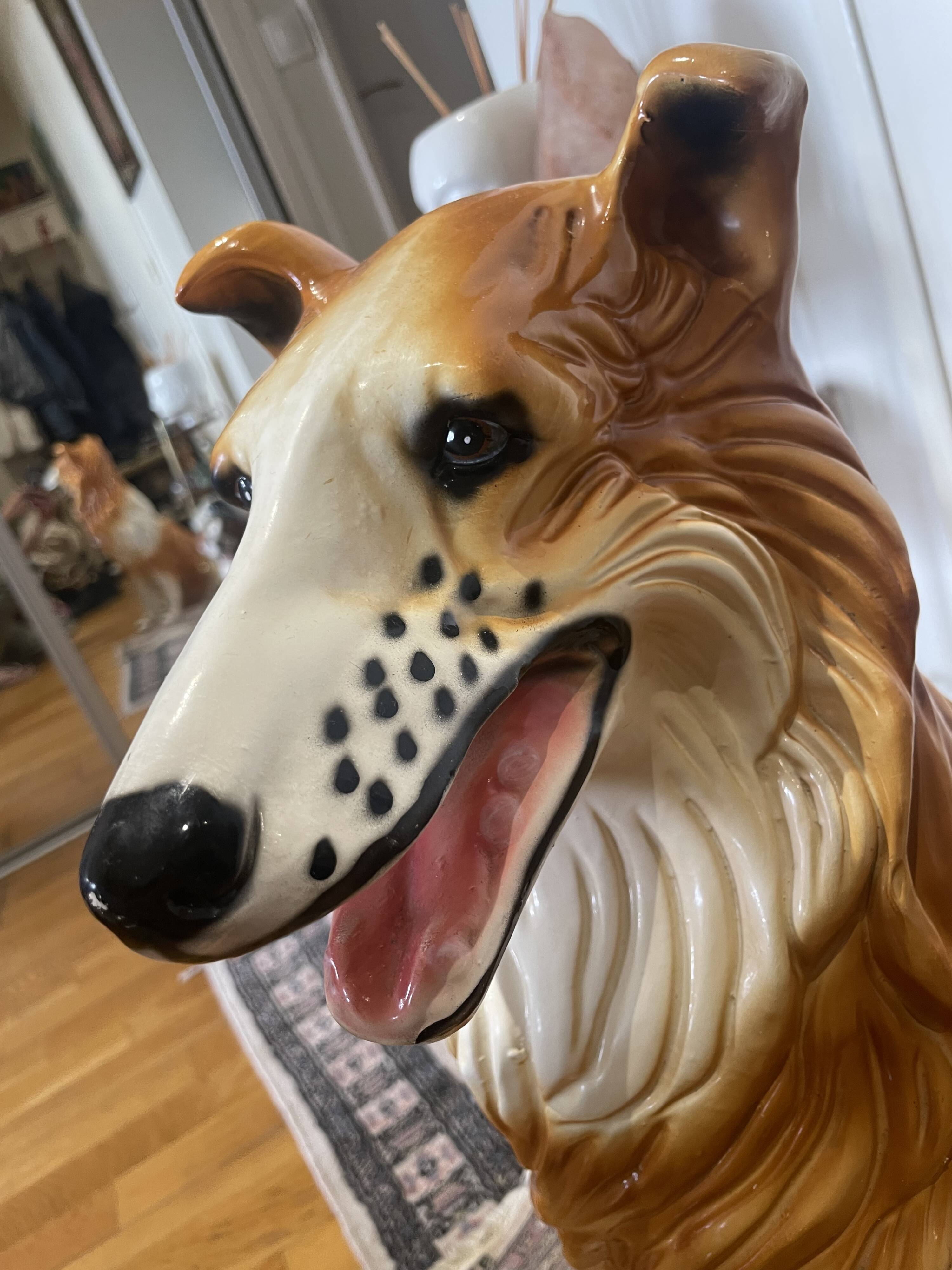 Collie dog sculpture