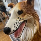 Life-size collie dog sculpture