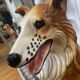 Collie dog sculpture