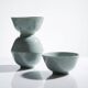 4 vintage Chinese rice bowls in celadon porcelain from the 70s-80s with reliefs of koi carp.