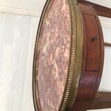 Table in wood, pink breo marble Louis XVI style
