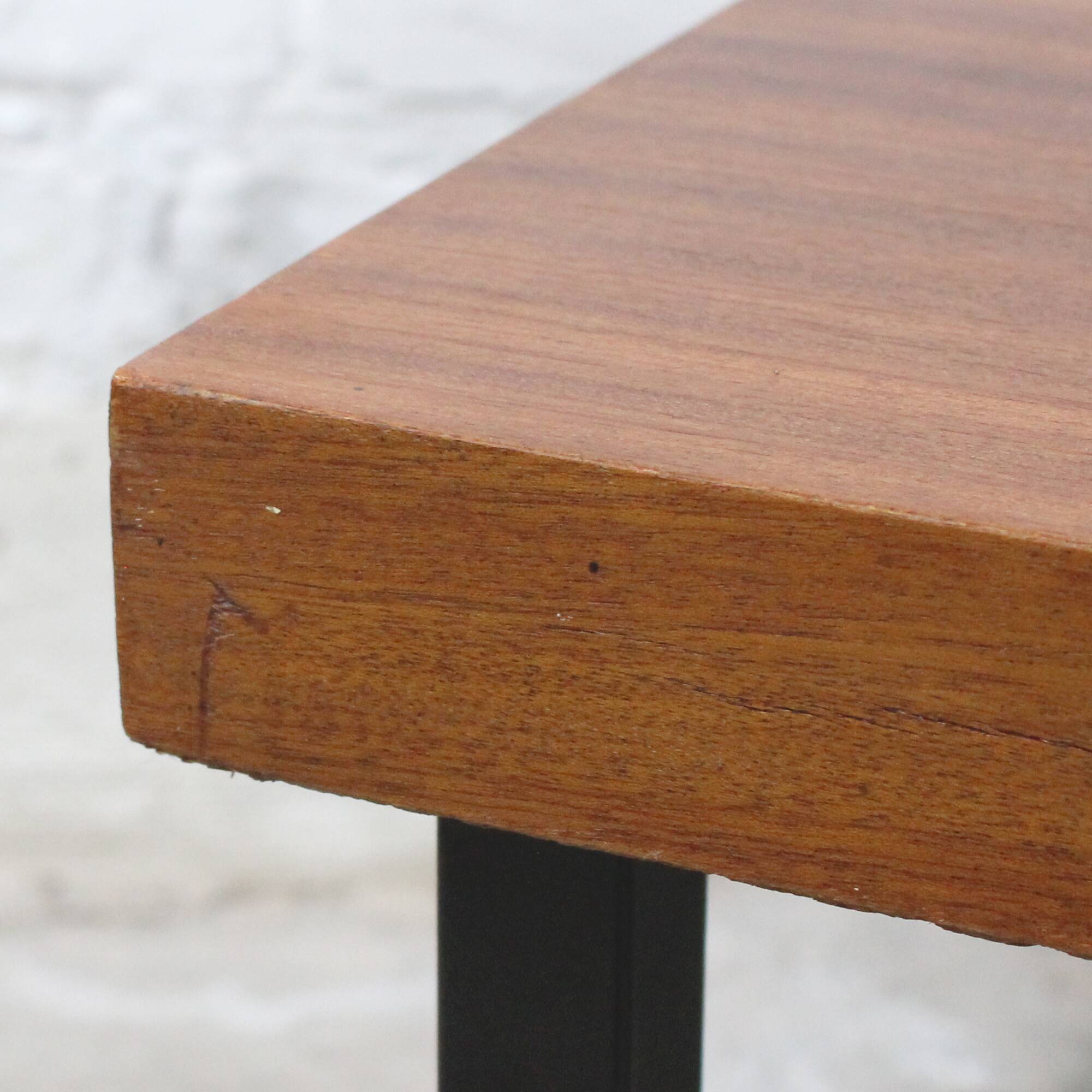 Vintage mahogany living room table by Pierre Guariche for Meurop 1960s