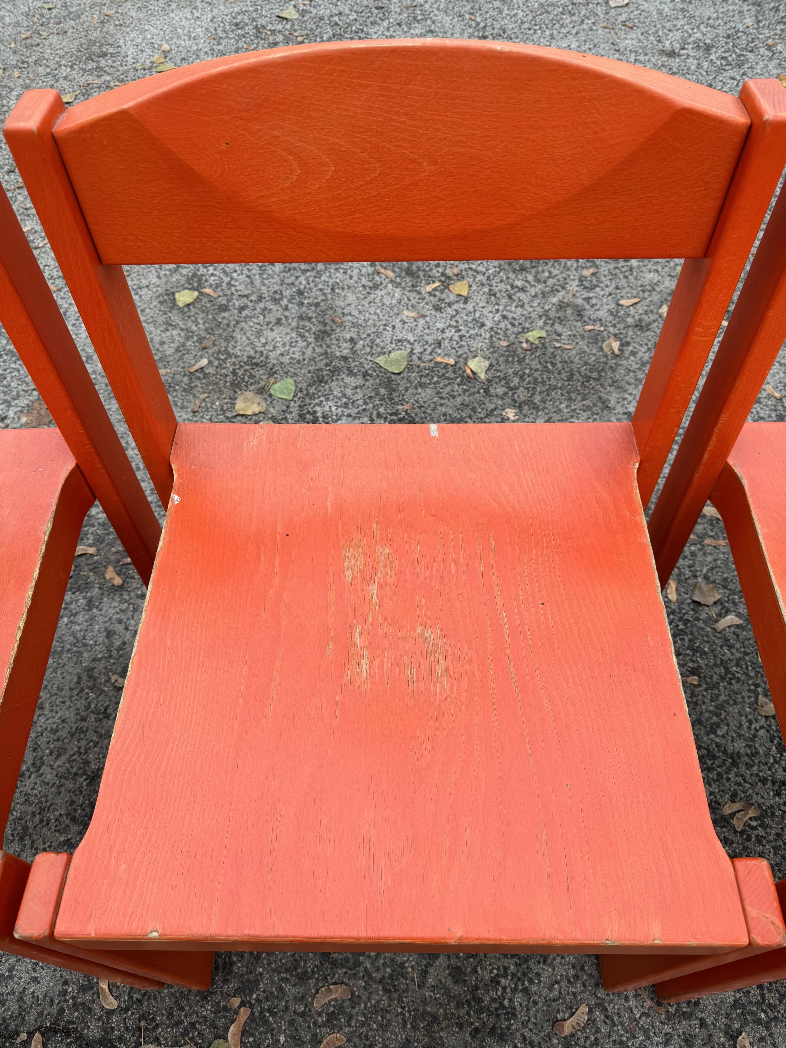 Oak stacking chair, 1970s
