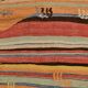 Tapis Kilim rayé rose et orange