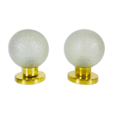 Set of two table lamps in glass g and brass by Doria Leuchten 70s