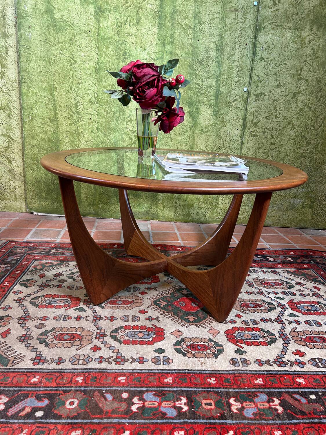 Mid century retro vintage teak round coffee table by GPlan 1960