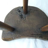 Walnut tripod cowhock stool