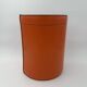 Orange Leather Waste Paper Basket in the Style of a Saddler, in the Taste of Hermès, Ann