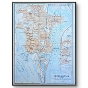Southampton, England, original map printed in 1913.