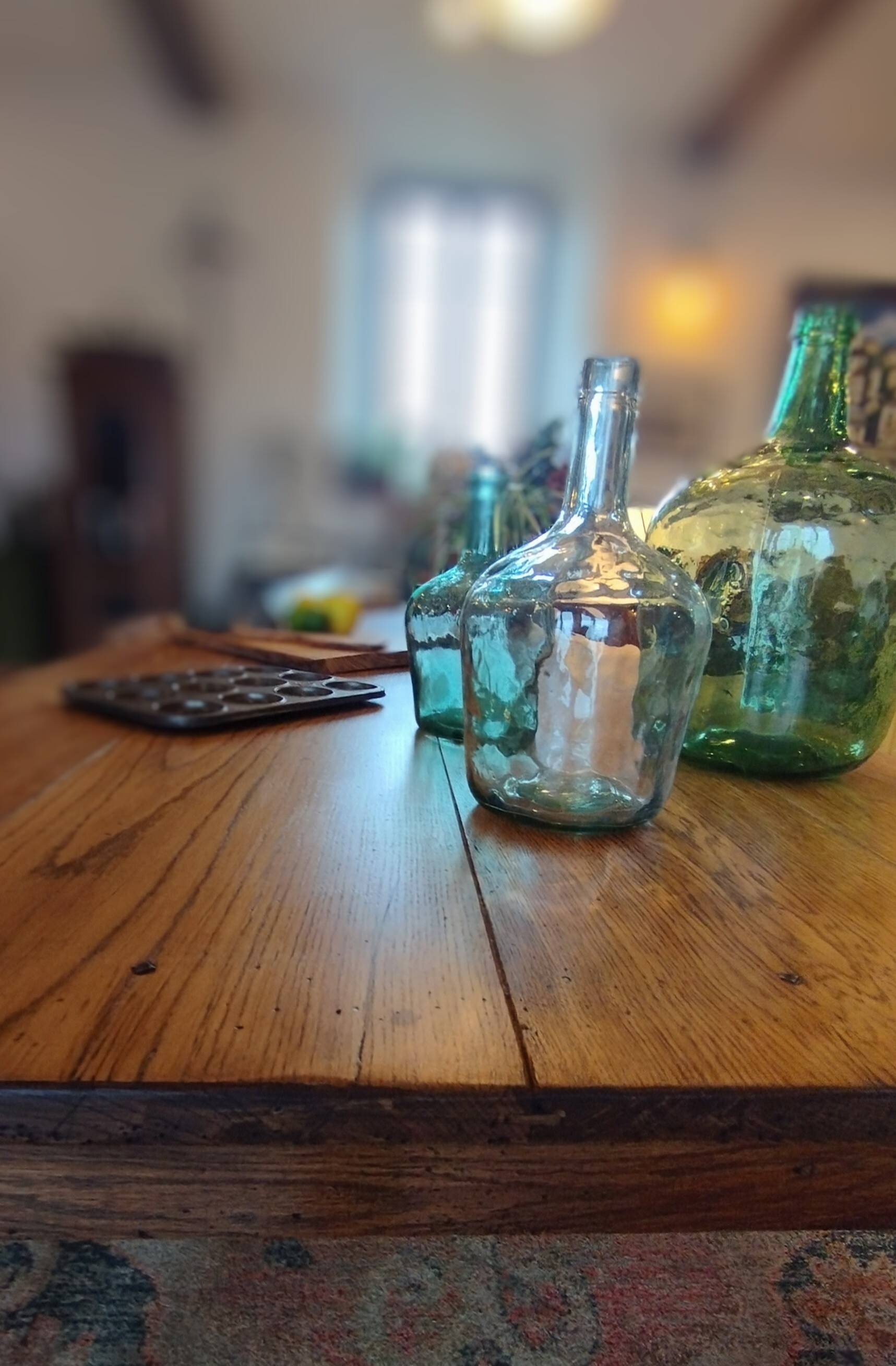 Large solid oak farmhouse table with two drawers 260 cm x 100 cm