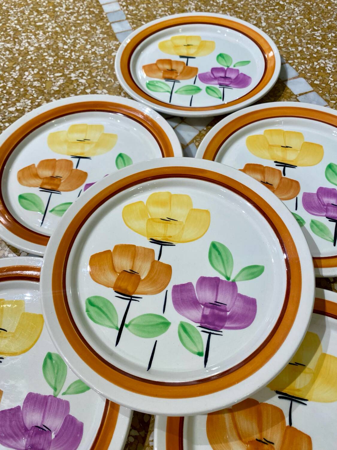 Set of 6 Anemone dessert plates from DIGOIN Sarreguemines