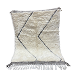 White embossed wool rug 123x165cm