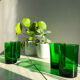 Lot de 4 verres verts translucides style vereco