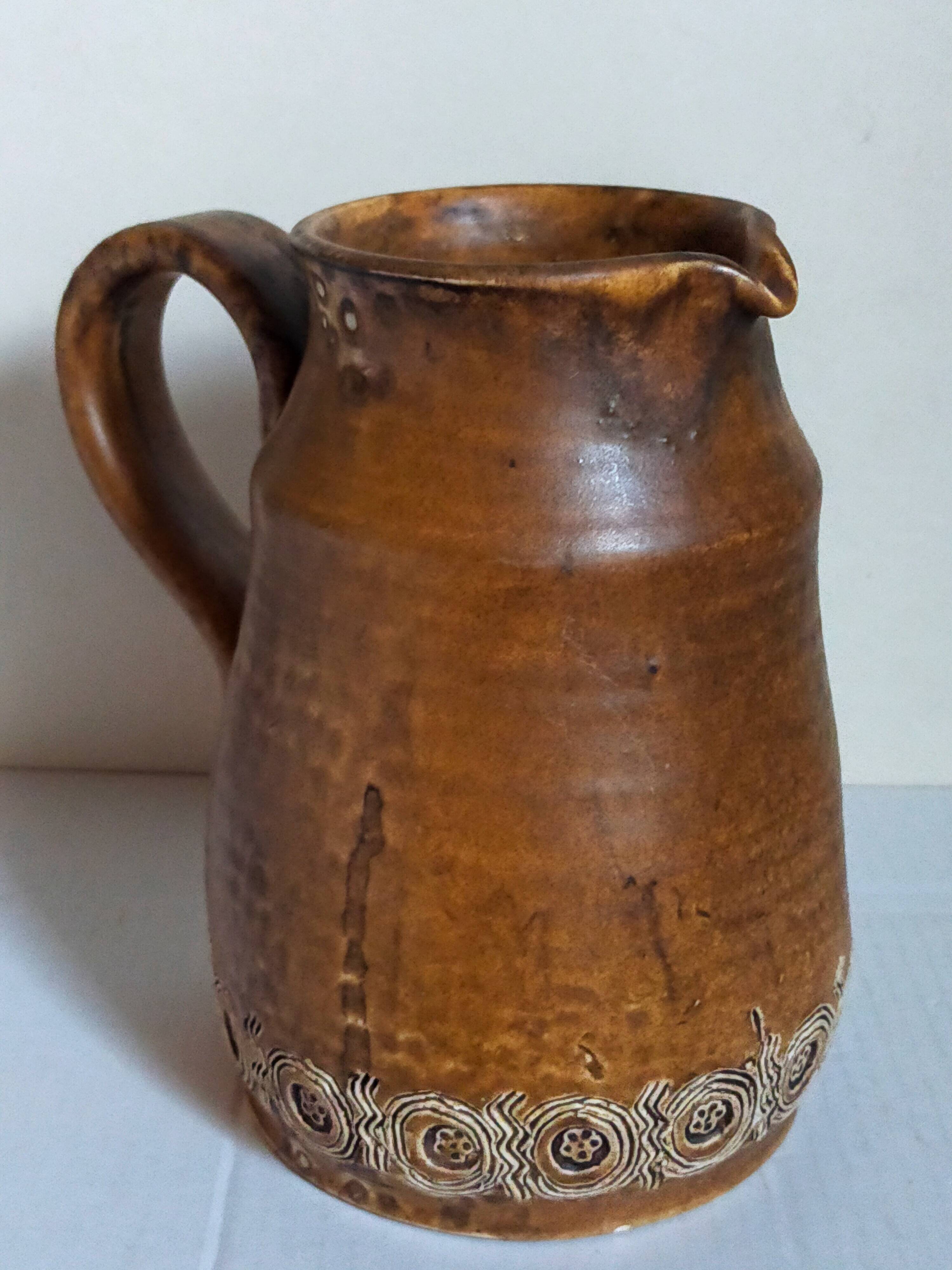 Ceramic potter's pitcher by F.CHEDEVILLE 20th century
