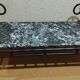 Polished Black and White Emperador marble coffee table, wrought iron base in Morocco