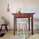 Small antique farmhouse table in wood – vintage rustic desk