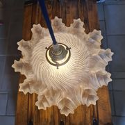 Suspension abat-jour vintage en verre dépoli