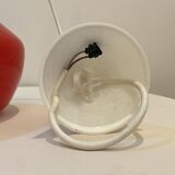 Red Opaline Glass Pendant Light 1970 Space Age Ceiling Lamp Free Form Orange