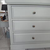 Louis Philippe style chest of drawers, 8 drawers green of gray