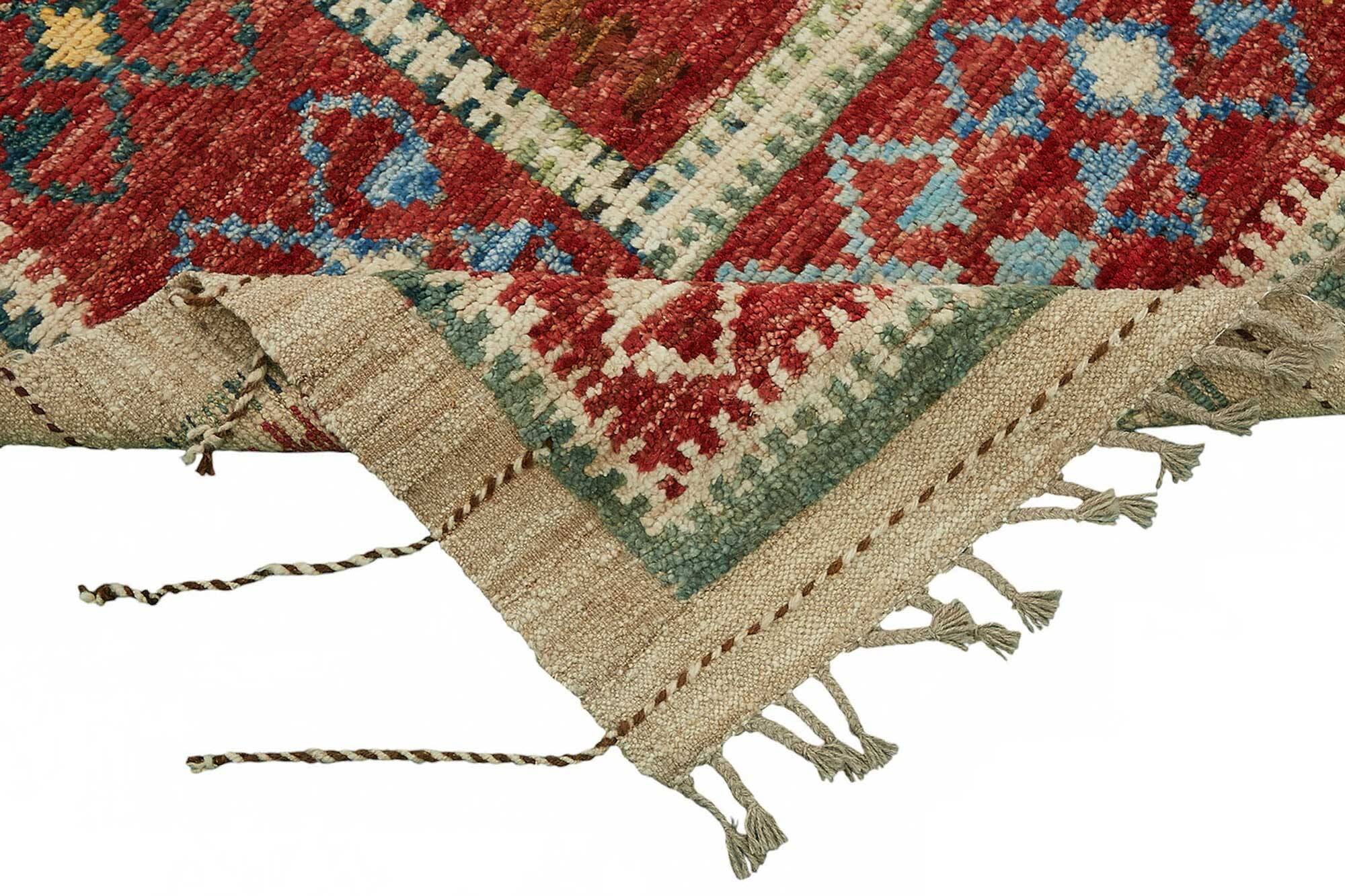 Handwoven Turkish Rustic 257 cm x 303 cm Multicolor Wool Carpet