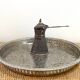 Large traditional oriental silver-plated metal tray