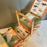 Vintage worker, sewing box with compass feet, 70s Scandinavian style.