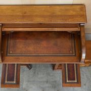 Shannon File Co drum desk in Victorian walnut with certificate.