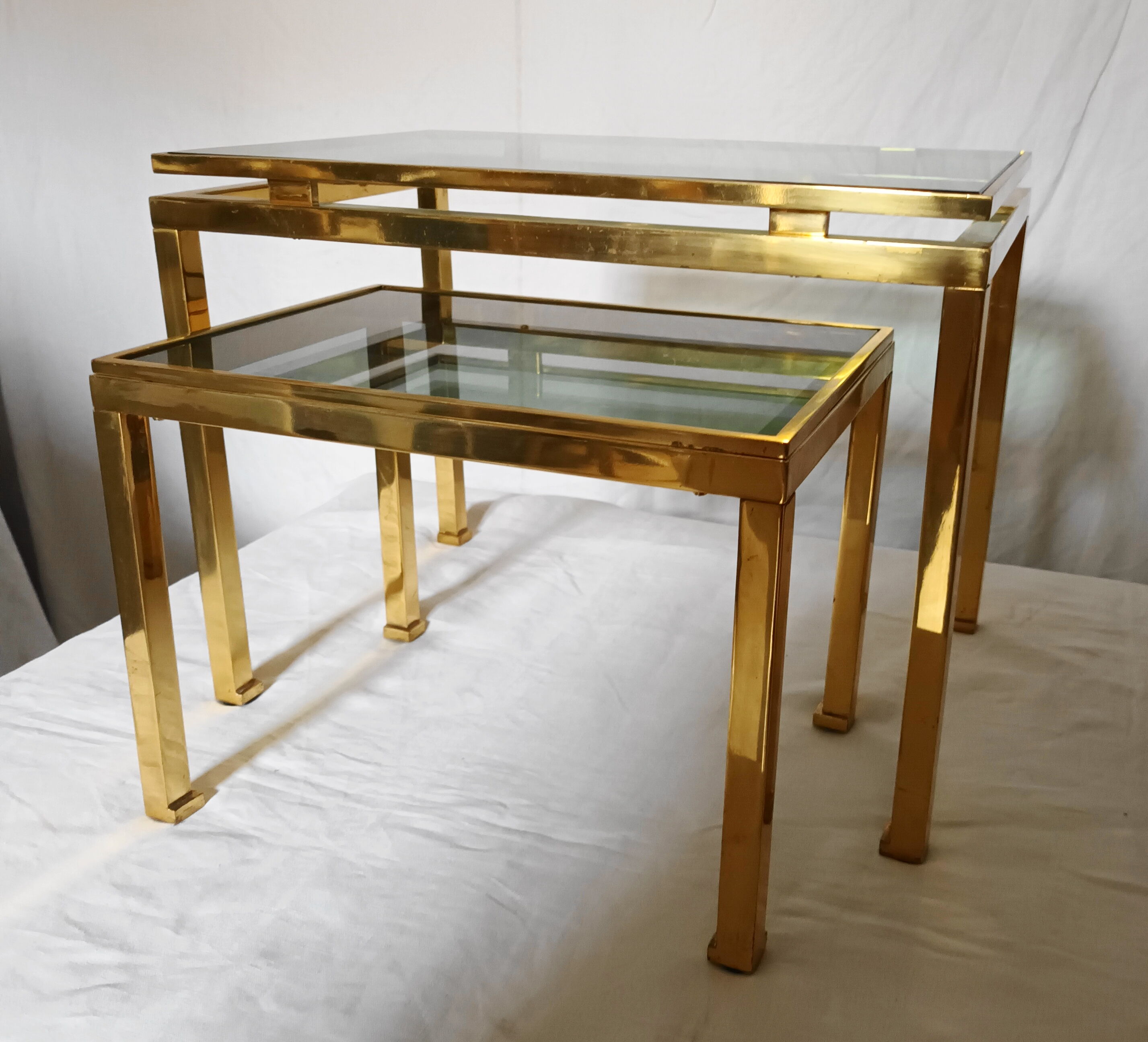 2 nesting tables by Guy Lefèvre for the Maison Jansen of the 70s