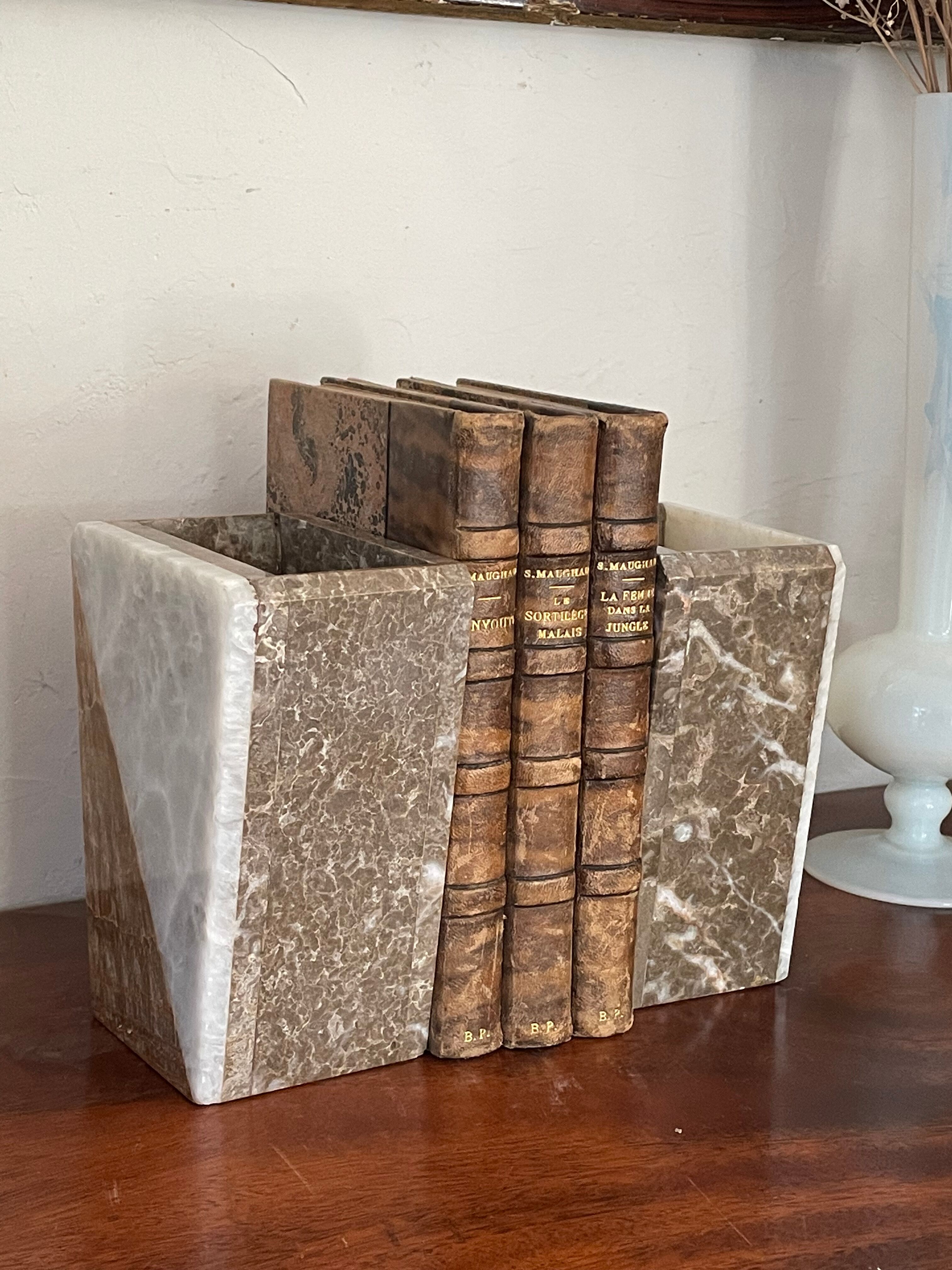 Pair of Art Deco marble bookends
