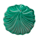Green slurry leaf dish signed by Vallauris