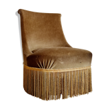 Bronze green velvet toad armchair