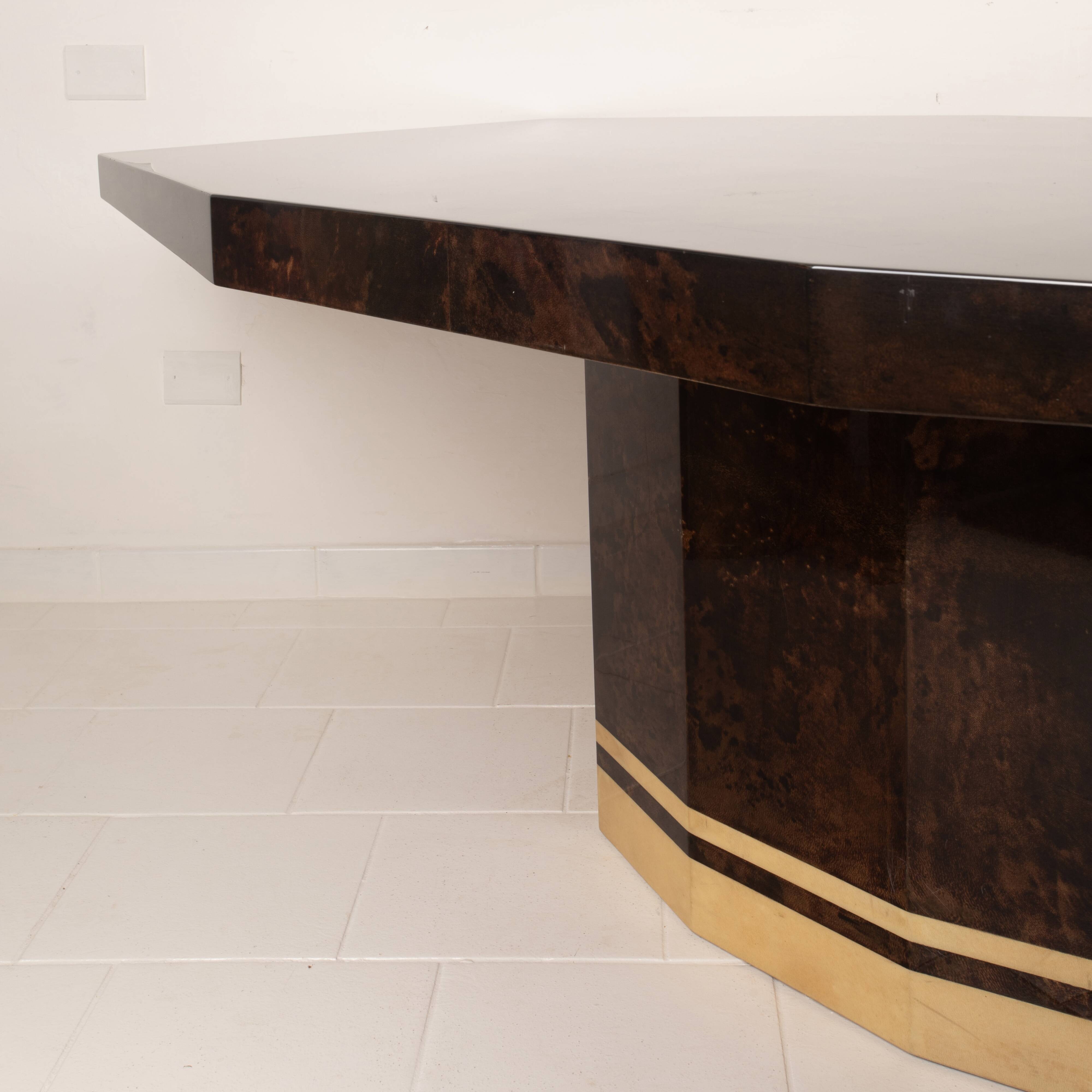 Table à manger Mod. 2007D par Willy Rizzo & Nucci Valsecchi pour Aldo Tura, 1970