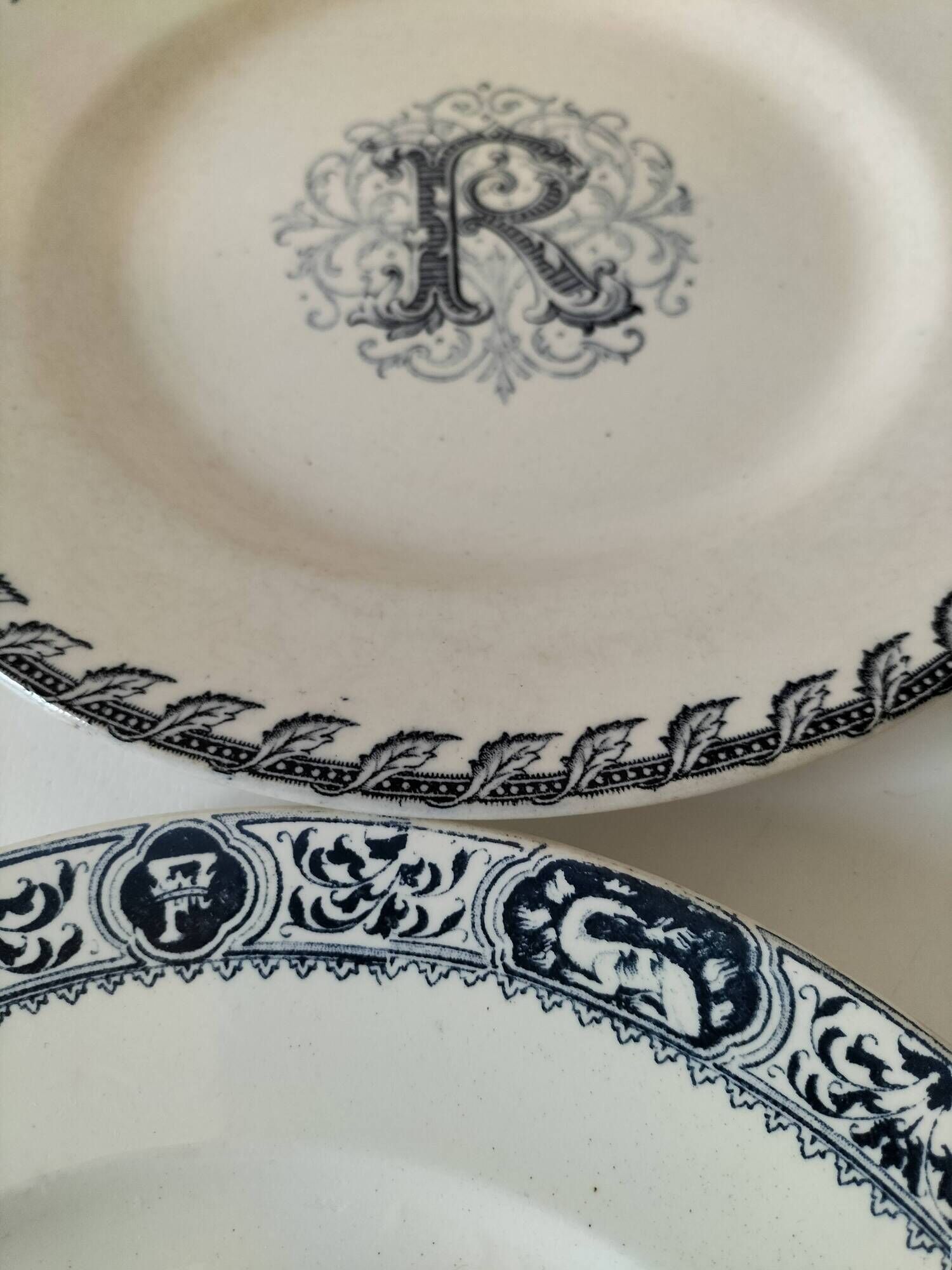 Pair of ironstone plates – Salins François Ier & KG