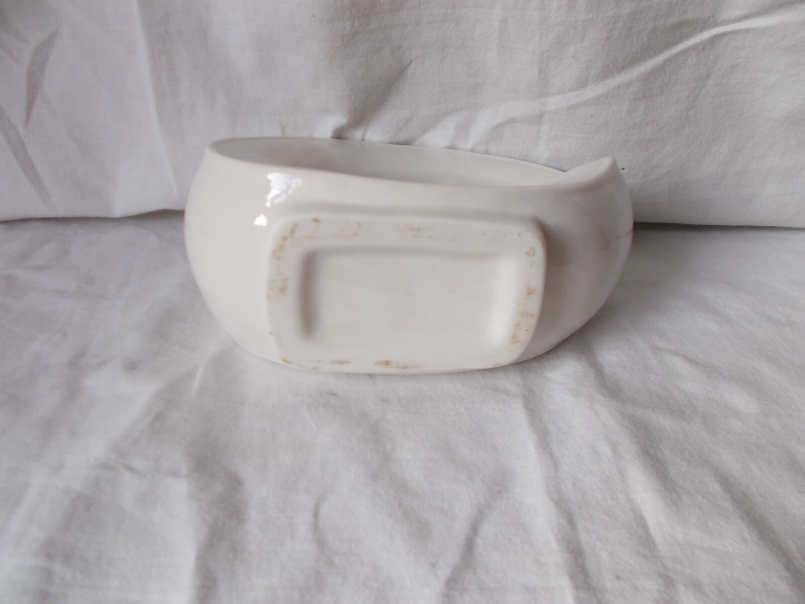 Vase in white earthenware olive shape