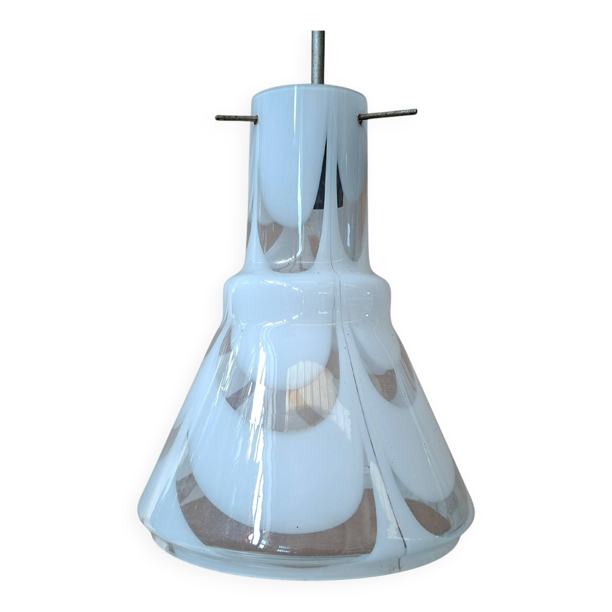 Splendido Lampadario Vintage Anni '70 in Vetro Soffiato