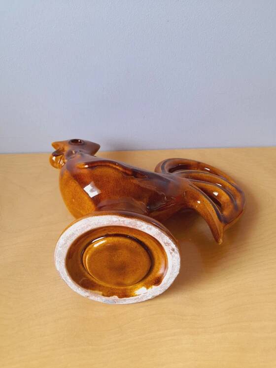 Ceramic rooster flower frog, 1960