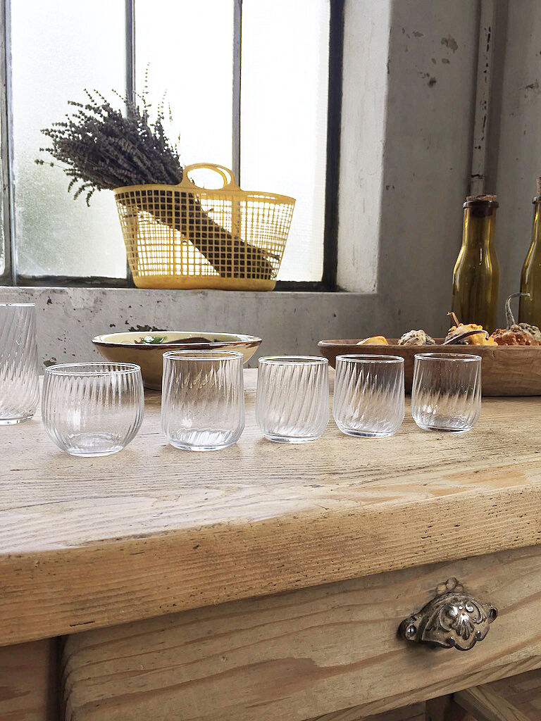 Lot 10 verres striés