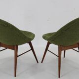1960s Pair of Restored Shell Chairs in Bouclé, Czechoslovakia