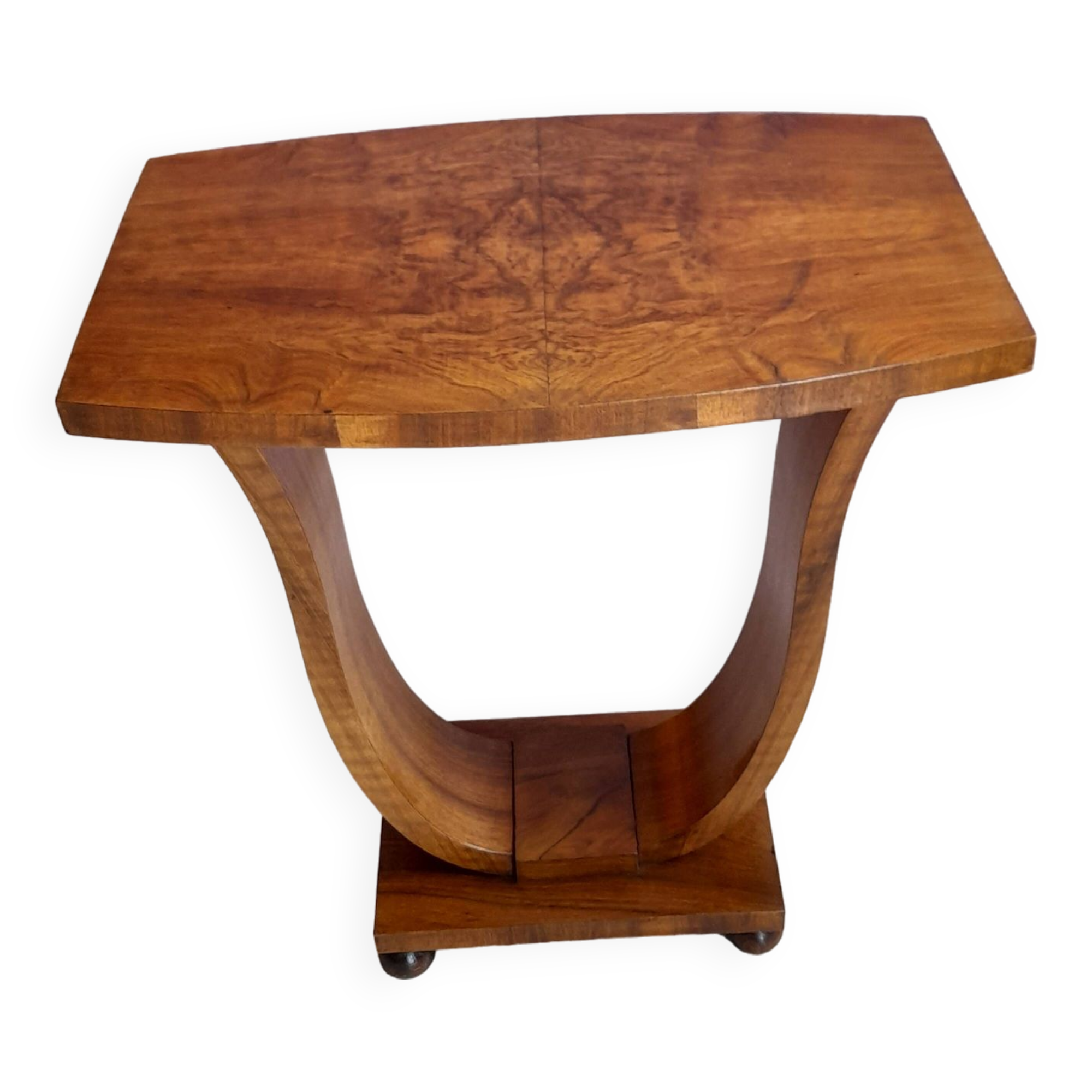 Art Deco walnut pedestal table