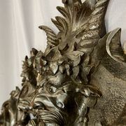 Mirror 191x122 cm period XIXth in natural wood, decoration of chimeras, satyrs