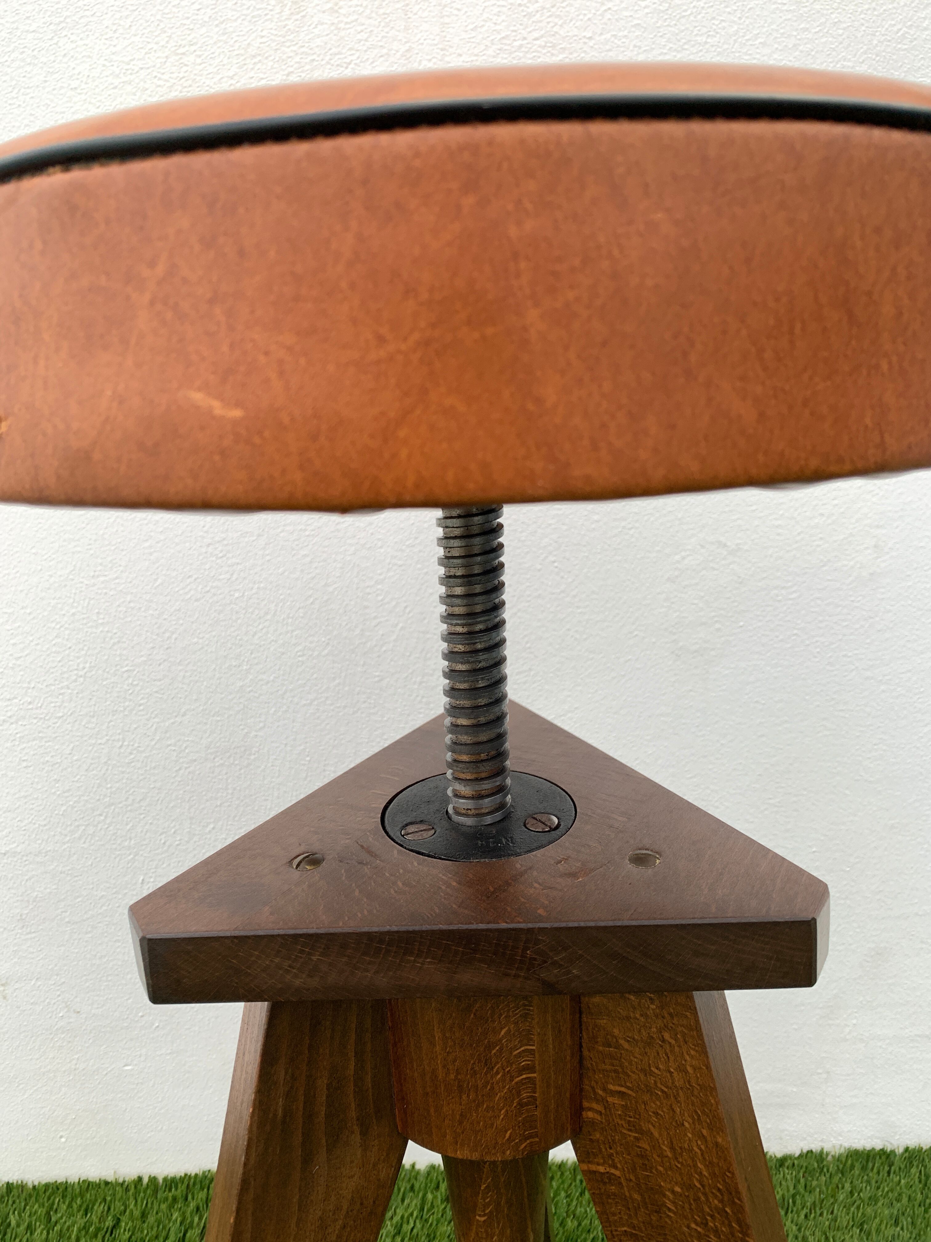 German piano stool, height adjustable, design Reiner Modell, 1950