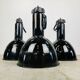 Large black enamelled factory lamp by elektrovit