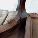 Console table wood and green marble from Aosta