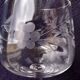 6 flower-engraved crystal stemmed glasses, aperitif or digestive, 1970s