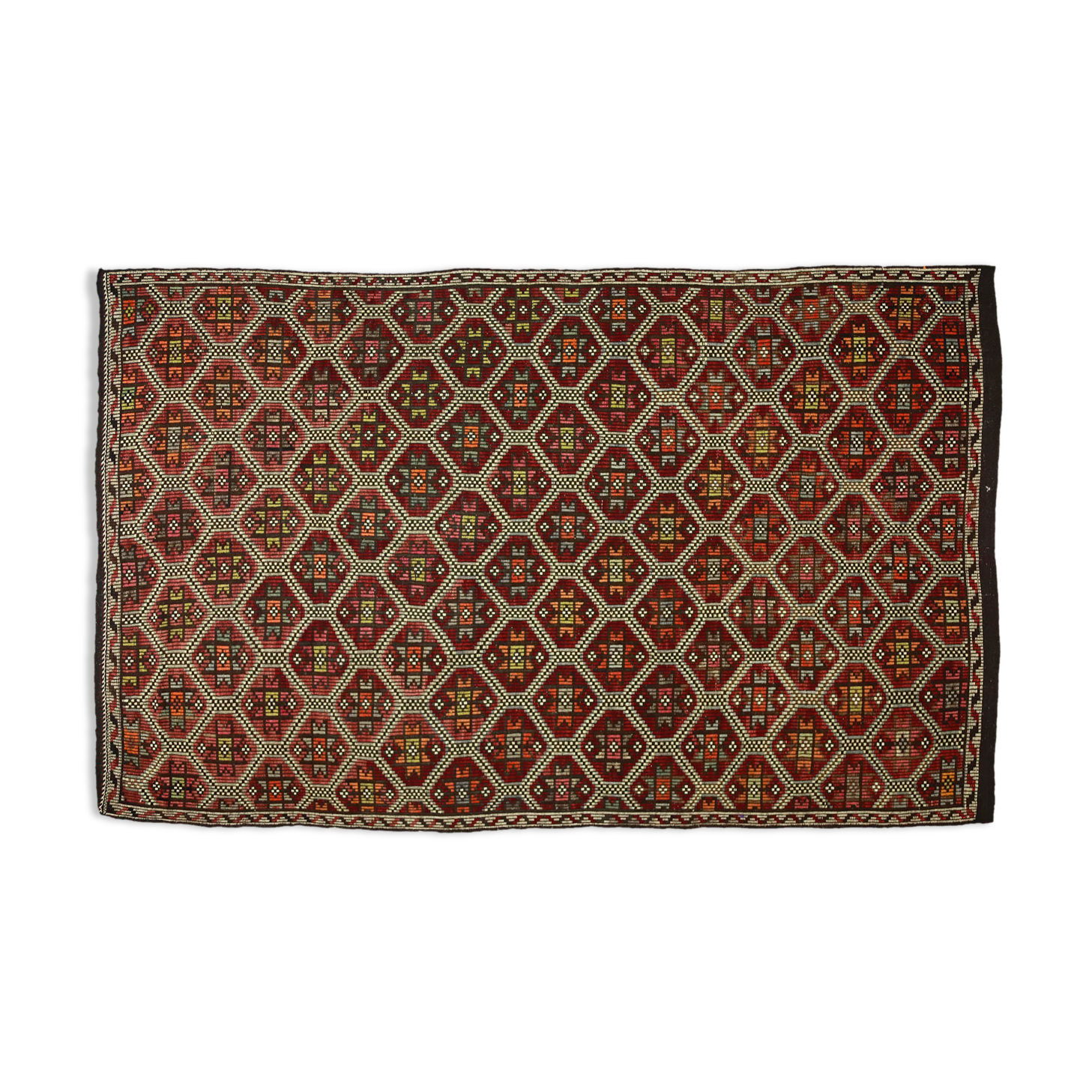 Anatolian handmade kilim rug 295 cm x 182 cm