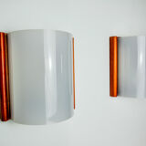 Pair of Mediterranean wall lamps, pine and methacrylate, 1980, Spain