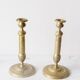 Pair of chiseled bronze Restoration candlesticks