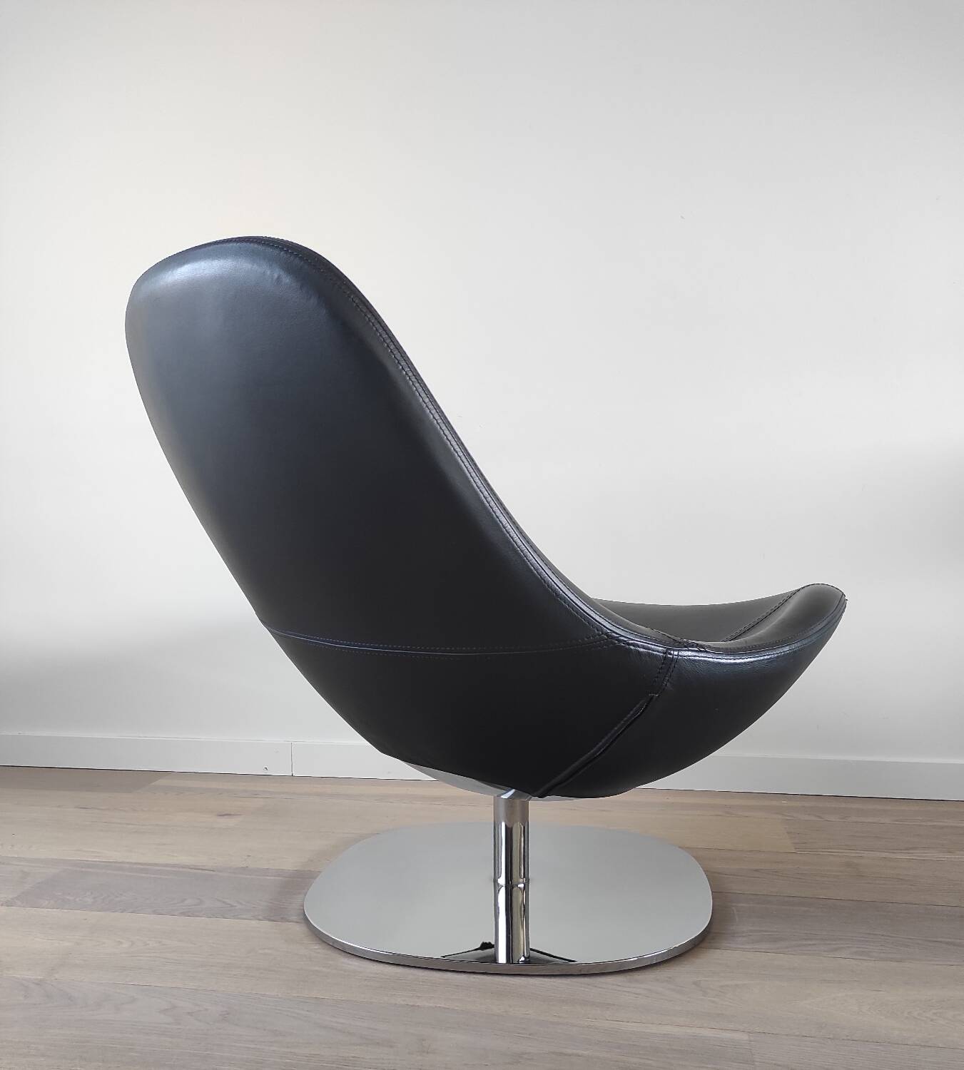 Pair of Tirup Ikea leather armchairs