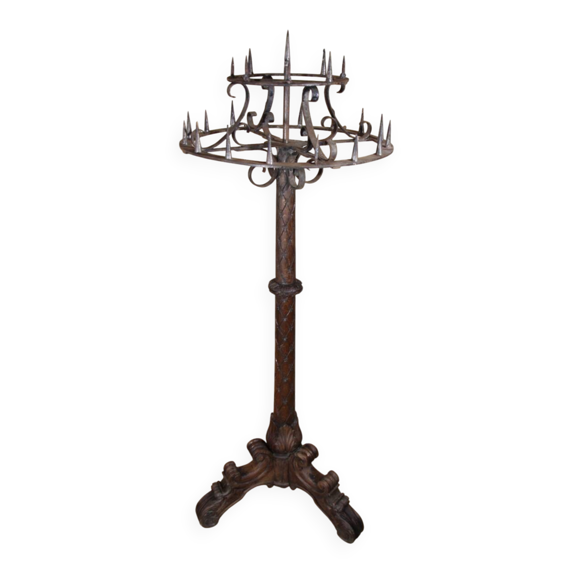 wooden candle holder 19th century